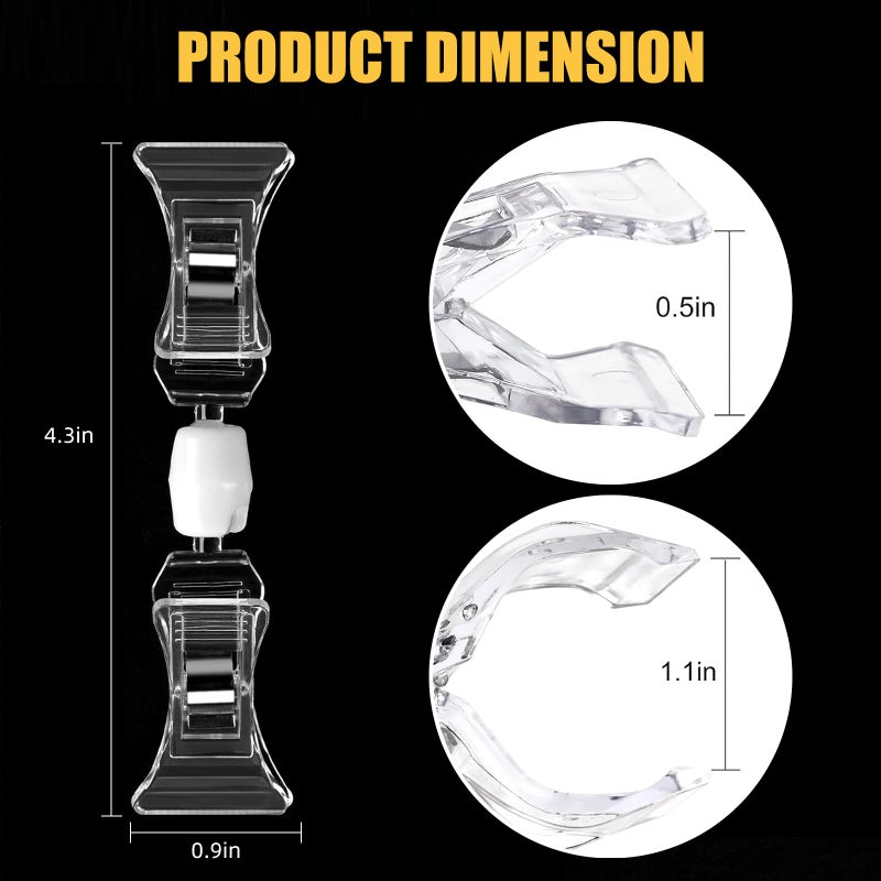 WANYISHUN 20 Pieces Double Sided Sign Clip, Clear Retail Merchandising Signs Display Tags,Plastic Adjustable Clip Sign Holder Stand,Rotating Swivel Sign Tag for Label, Clothing, Business Cards, Retail - Image 4