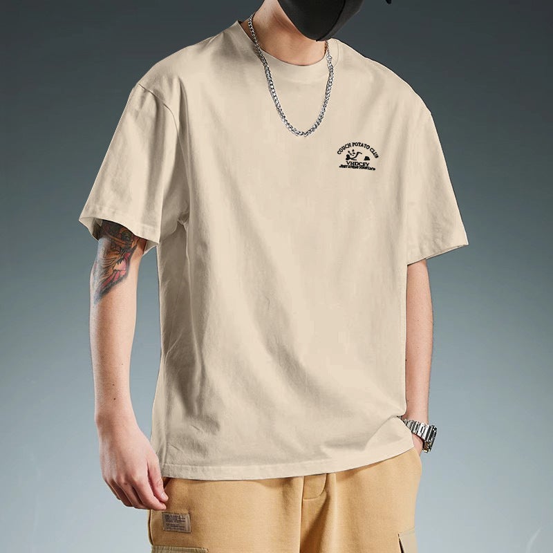 Heavyweight American Streetwear Brand Round Neck Printed Short Sleeve T-Shirt for Men, New Versatile Top for Spring and Summer - Image 4
