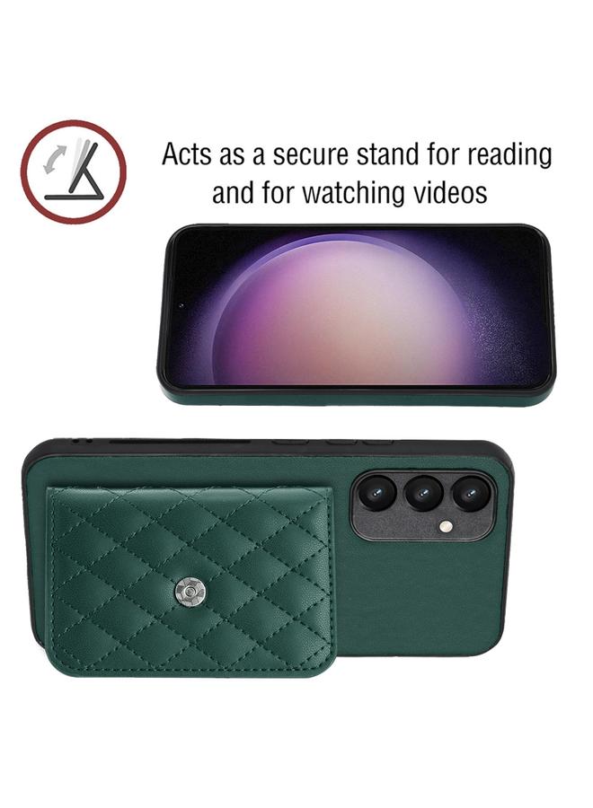 S-TOP Case For Samsung Galaxy A54 5G Rhombic Texture Card Bag RFID Phone Case with Long Lanyard - Image 4