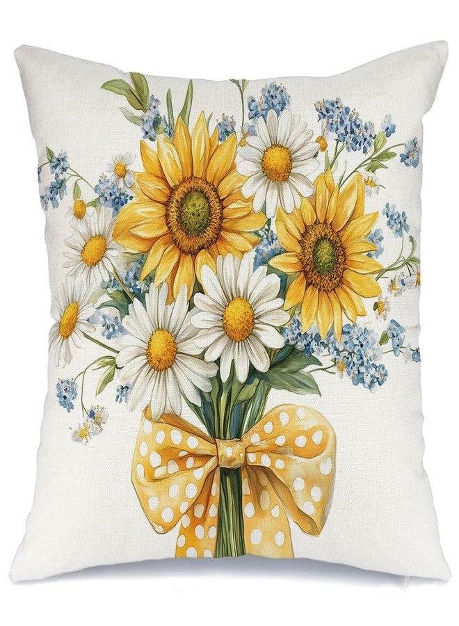 AACORS Summer Pillow Cover 18x18 Inch Sunflower Daisy Decor Floral Farmhouse Seasonal Pillow Case Decorations for Home Sofa Couch - Image 1