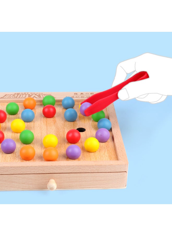 Generic - Smart Brain Fun Memory Chess Beads Kindergarten Early Education Enlightenment Practice Training Hand-eye Coordination With Chopsticks-Color:Drawer Memory Chess Clip Beads - Image 1