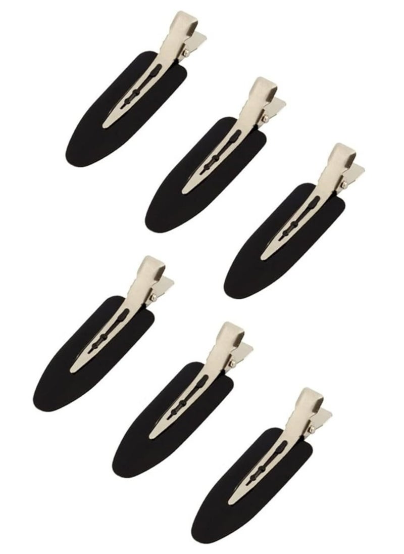 CARE AND SMILE - CARE AND SMILE 6 PCS NON-BEND HAIR CLIPS - NO FRIZZ HAIR CLIPS DUCK STYLING BELL CLIP NO DENT CROCODILE HAIR BARRETTES FOR HAIRSTYLE SALON HAIRDRESSER BANGS WAVES WOMAN GIRL MAKEUP APP (BLACK) - Image 1