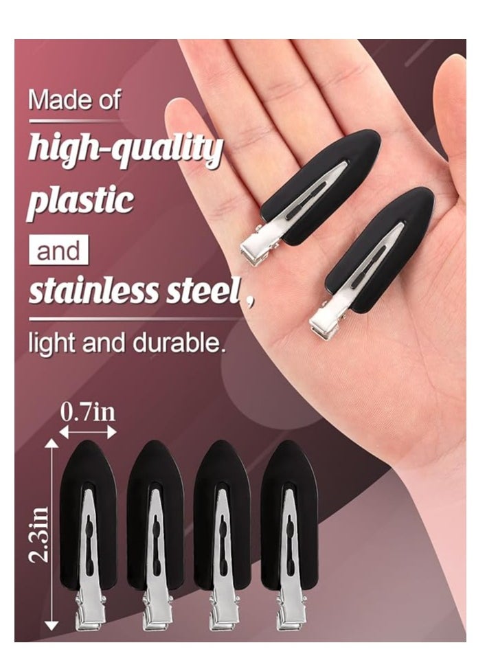 CARE AND SMILE - CARE AND SMILE 6 PCS NON-BEND HAIR CLIPS - NO FRIZZ HAIR CLIPS DUCK STYLING BELL CLIP NO DENT CROCODILE HAIR BARRETTES FOR HAIRSTYLE SALON HAIRDRESSER BANGS WAVES WOMAN GIRL MAKEUP APP (BLACK) - Image 1