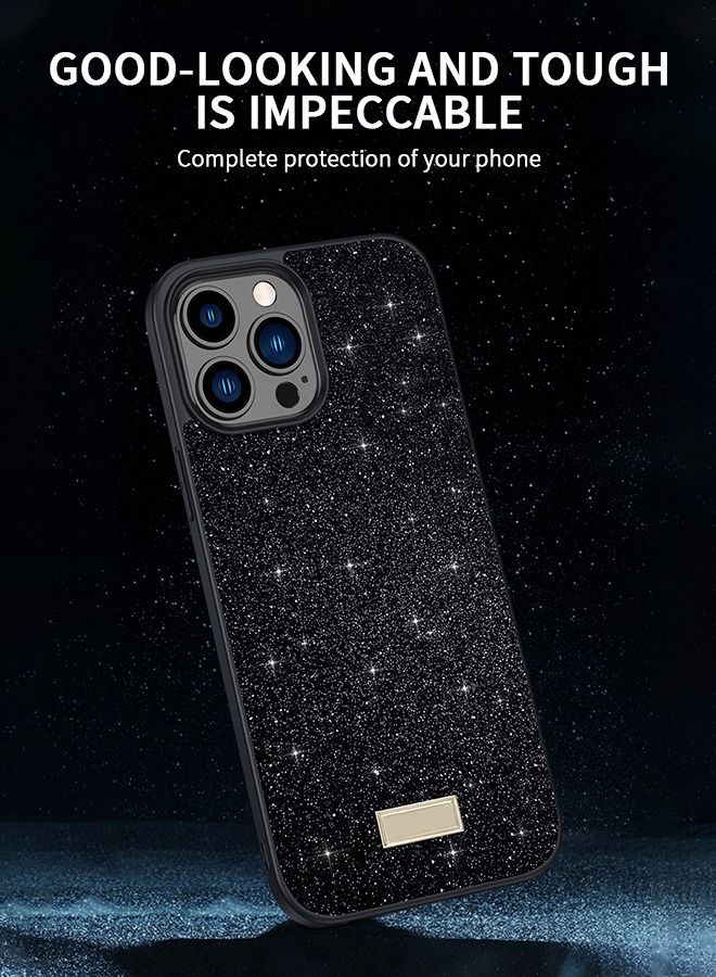 GROIC Designed for iPhone 14 Pro Case 6.1 Inch Glitter Sparkle Bling Luxury Star Cases Rubber Slim Soft TPU Shockproof Drop Protective Cover-Black - Image 2