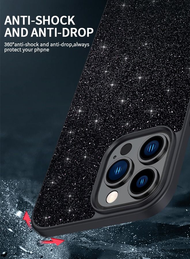 GROIC Designed for iPhone 14 Pro Case 6.1 Inch Glitter Sparkle Bling Luxury Star Cases Rubber Slim Soft TPU Shockproof Drop Protective Cover-Black - Image 5