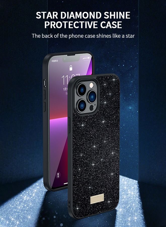 GROIC Designed for iPhone 14 Pro Case 6.1 Inch Glitter Sparkle Bling Luxury Star Cases Rubber Slim Soft TPU Shockproof Drop Protective Cover-Black - Image 4