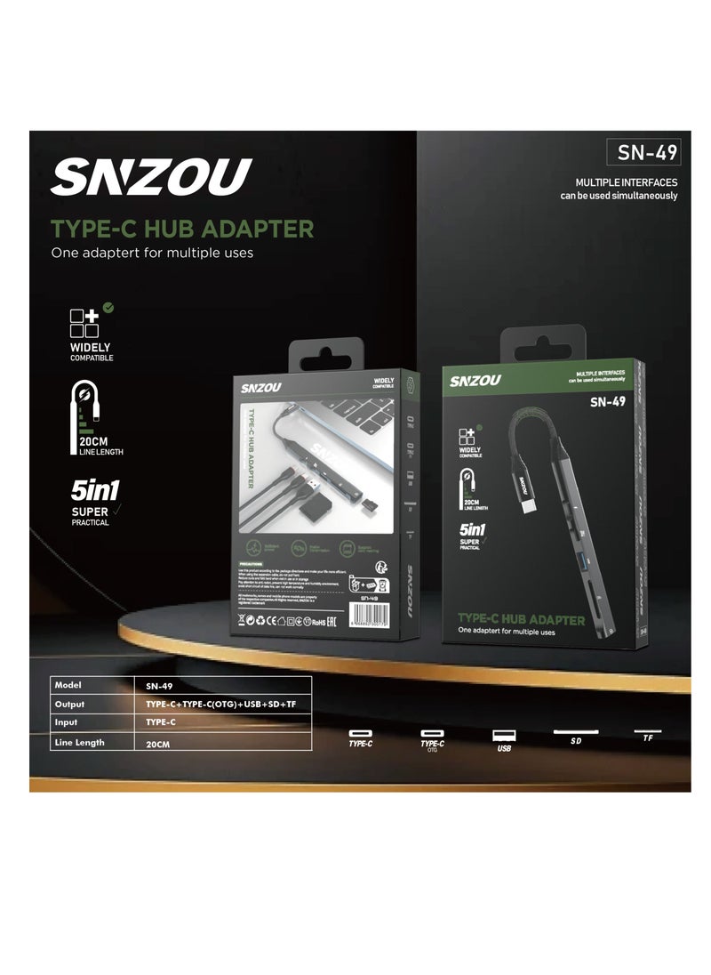 SNZOU - Snzou MultiConnect 5-in-1 Type-C Hub Adapter - Image 1
