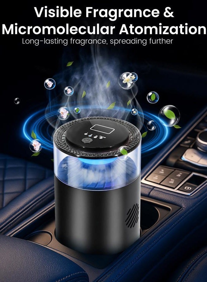 GlimmaX Smart Car Air Freshener,Ambient Light & Mist Fragrance,2 Pack Refill for 6 Months,Auto On/Off,3 Adjustable Modes,Black Air Freshener Perfect for Car,Bedroom,Office,Restrooms. (Mystic Ice) - Image 2
