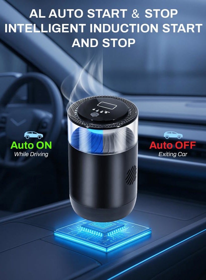 GlimmaX Smart Car Air Freshener,Ambient Light & Mist Fragrance,2 Pack Refill for 6 Months,Auto On/Off,3 Adjustable Modes,Black Air Freshener Perfect for Car,Bedroom,Office,Restrooms. (Mystic Ice) - Image 4