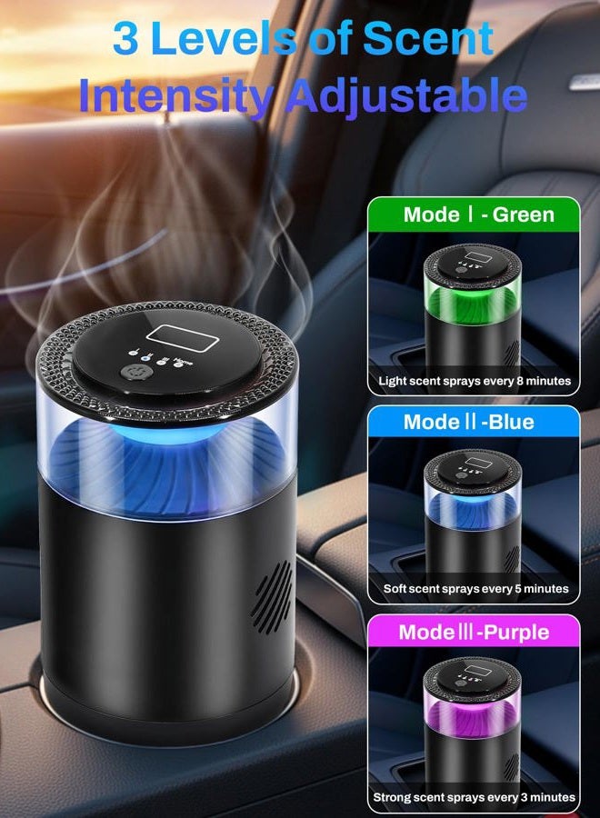 GlimmaX Smart Car Air Freshener,Ambient Light & Mist Fragrance,2 Pack Refill for 6 Months,Auto On/Off,3 Adjustable Modes,Black Air Freshener Perfect for Car,Bedroom,Office,Restrooms. (Mystic Ice) - Image 3