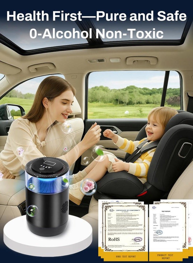 GlimmaX Smart Car Air Freshener,Ambient Light & Mist Fragrance,2 Pack Refill for 6 Months,Auto On/Off,3 Adjustable Modes,Black Air Freshener Perfect for Car,Bedroom,Office,Restrooms. (Mystic Ice) - Image 5