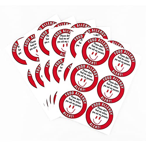 M MeshaKippa MeshaKippa 50pcs 50mm Children Food Allergen Warning Stickers for Kids with Baby Allergies Signs - Image 3
