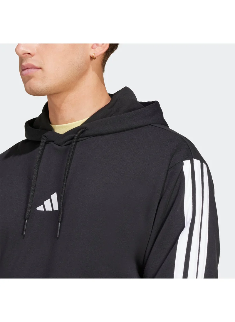 Adidas Essential 3 Stripe French Terry Hoodie