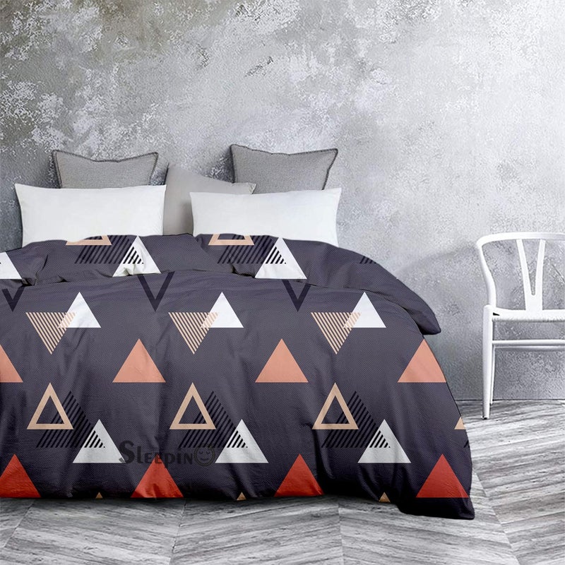 Sleepino 100 Cotton Printed 1 Pcs Double Bed Duvet Cover for Double Bed Rajai Cover 90x100 Inch Double Bed Blanket Cover Comforter Quilt Cover Double Bed Plum Triangle - Image 2