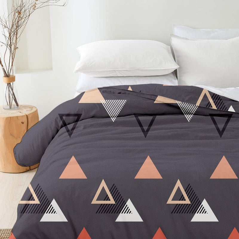 Sleepino 100 Cotton Printed 1 Pcs Double Bed Duvet Cover for Double Bed Rajai Cover 90x100 Inch Double Bed Blanket Cover Comforter Quilt Cover Double Bed Plum Triangle - Image 4
