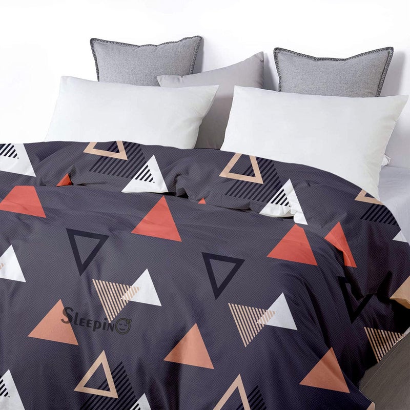 Sleepino 100 Cotton Printed 1 Pcs Double Bed Duvet Cover for Double Bed Rajai Cover 90x100 Inch Double Bed Blanket Cover Comforter Quilt Cover Double Bed Plum Triangle - Image 3