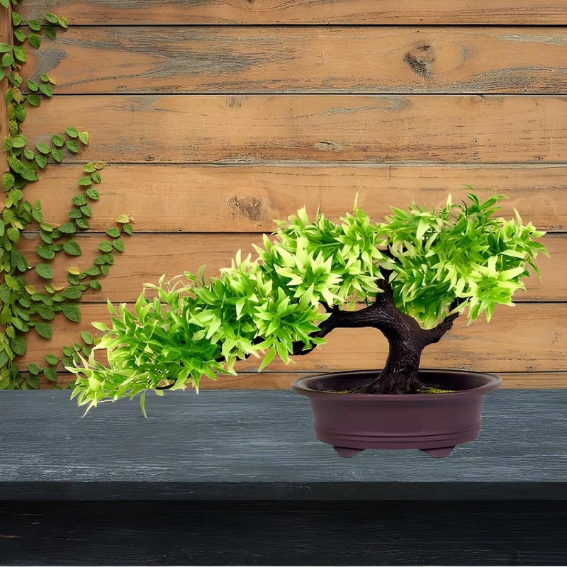 Breewell Mini Artificial Green Leaf Tree with Pot for Home DecorationBW02 - Image 3