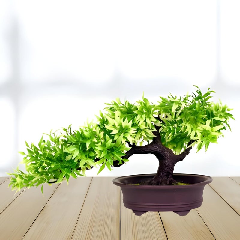 Breewell Mini Artificial Green Leaf Tree with Pot for Home DecorationBW02 - Image 2