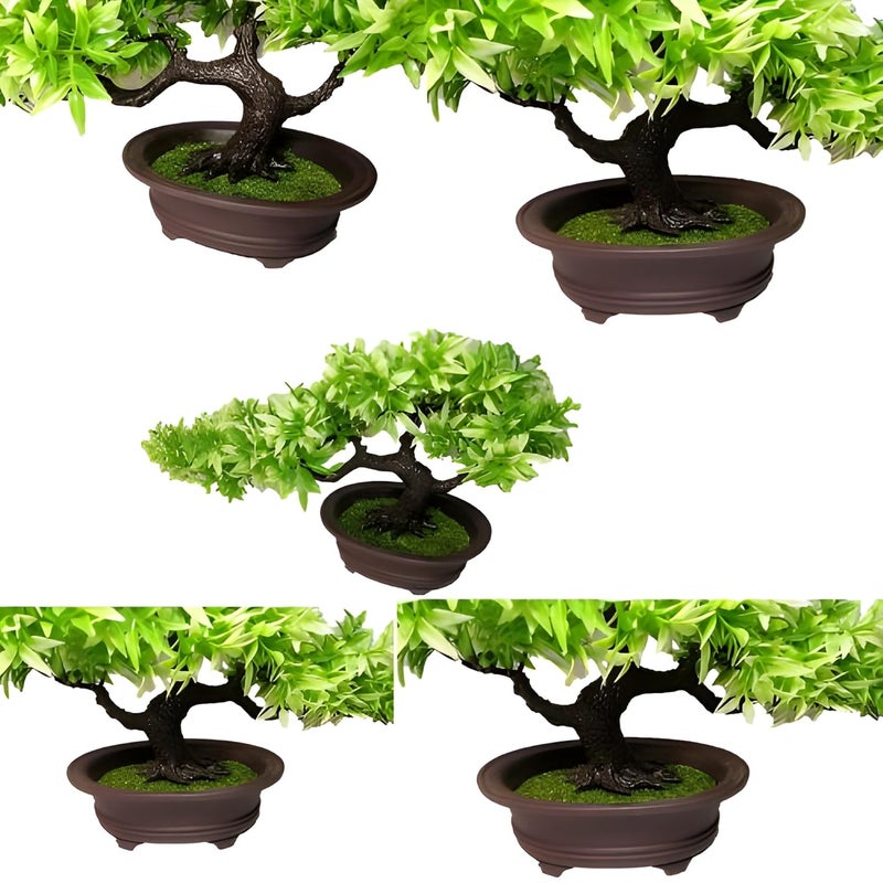 Breewell Mini Artificial Green Leaf Tree with Pot for Home DecorationBW02 - Image 5