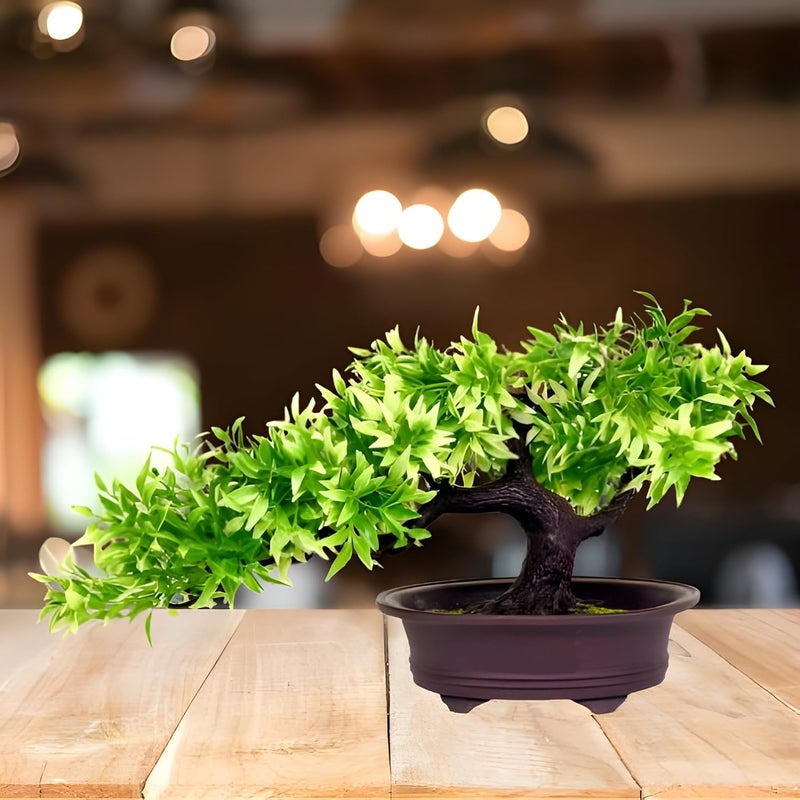 Breewell Mini Artificial Green Leaf Tree with Pot for Home DecorationBW02 - Image 4