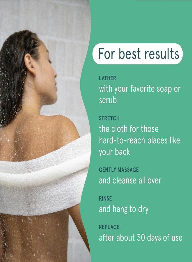 Cleanlogic Body Exfoliating Cloth, Stretchy Organic Sustainable Cotton Exfoliator Bath and Shower Washcloths, Reusable Daily Skincare Tool, 3 Count - Image 4