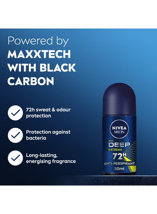 Nivea Deep Extreme Maxxtech Antiperspirant For Men, Roll-On 50ml - Image 3