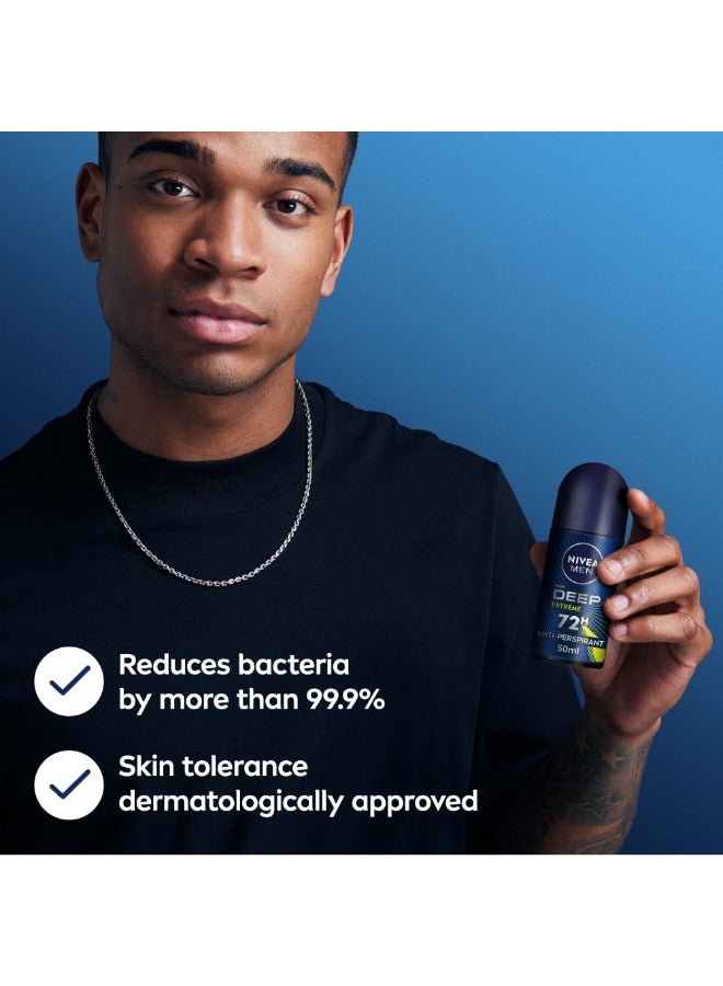 Nivea Deep Extreme Maxxtech Antiperspirant For Men, Roll-On 50ml - Image 5