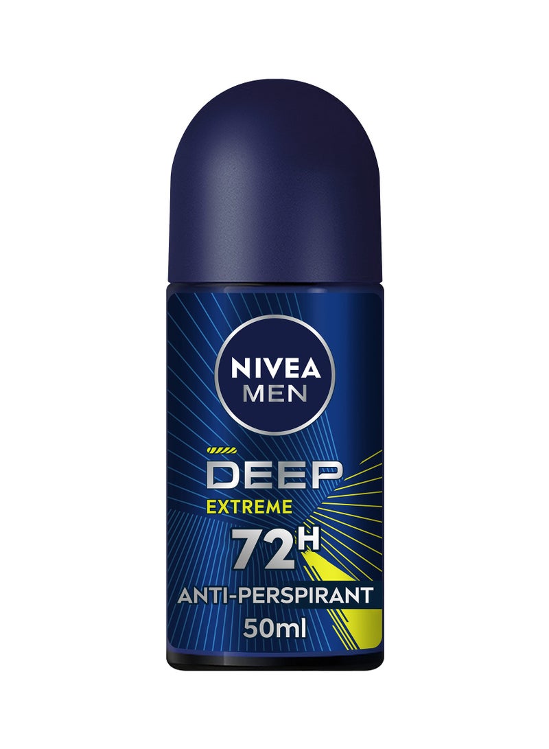 Nivea Deep Extreme Maxxtech Antiperspirant For Men, Roll-On 50ml - Image 1