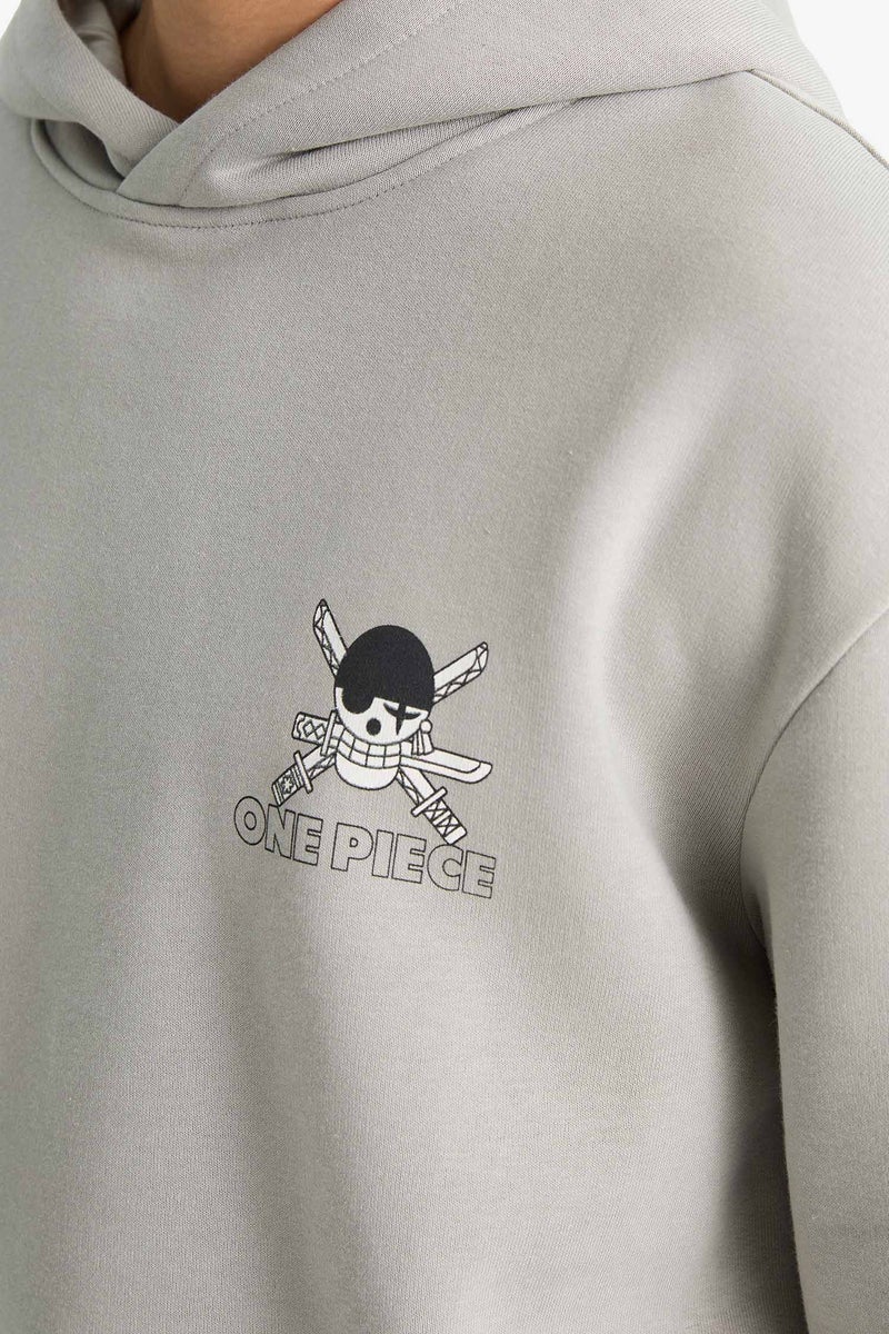 DeFacto Grey Man Boxy Fit One Piece Printed Long Sleeve Sweatshirt Casual - Image 5