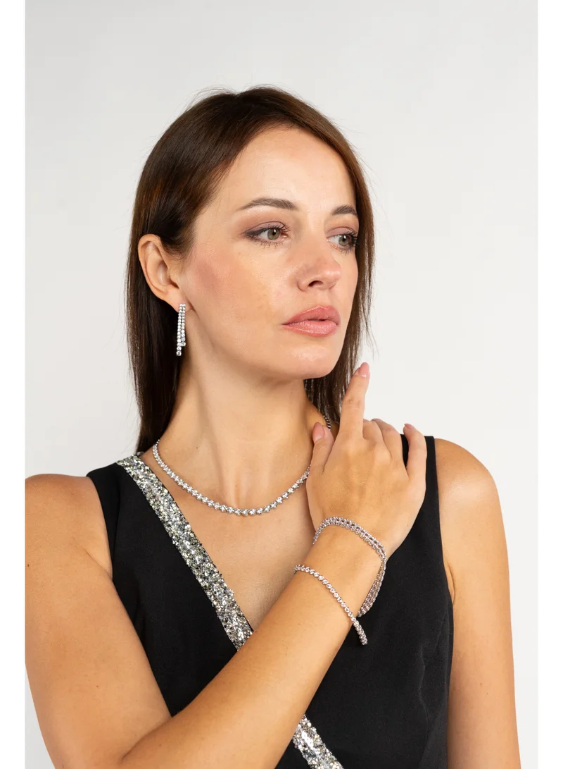 Fashonara  Black and Silver Cross Embossed Dress with A-Line Skirt for Women | Best Price UAE