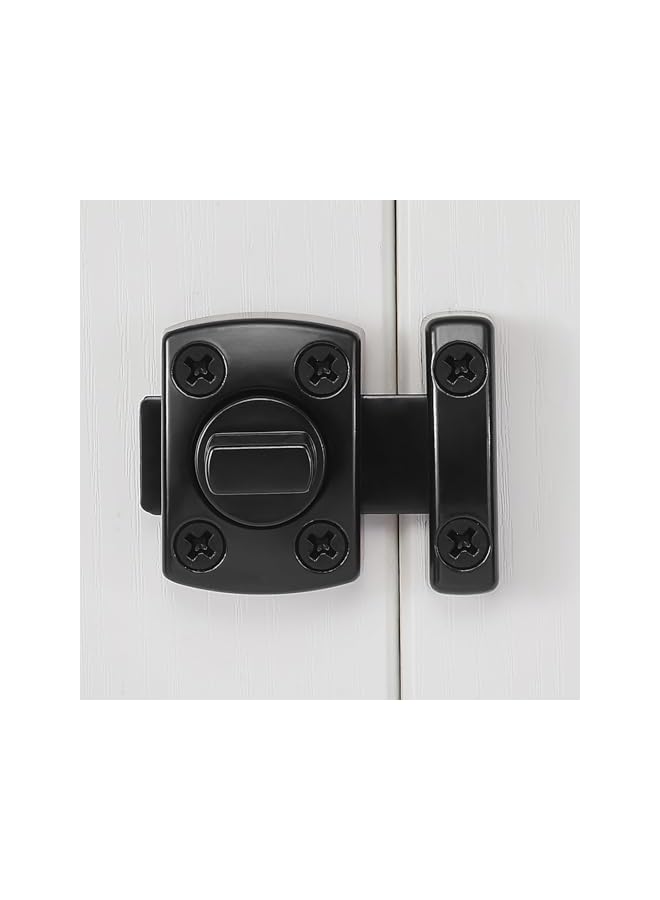 promass 2 Pcs Rotate Bolt Latch Gate Latches Safety Door Lock, Bathroom Door Lock Sliding Door Latch Window Cabinet Swivel Lock for Bedrooms Interior Door Privacy Flat Latch (Black) - Image 4