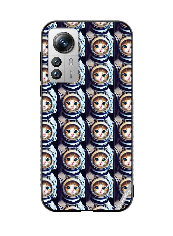 VR CREATIVE Protective Case Cover For Xiaomi 12X Cat Face Inside Astronauts Helmet Pattern Design Multicolour - Image 1