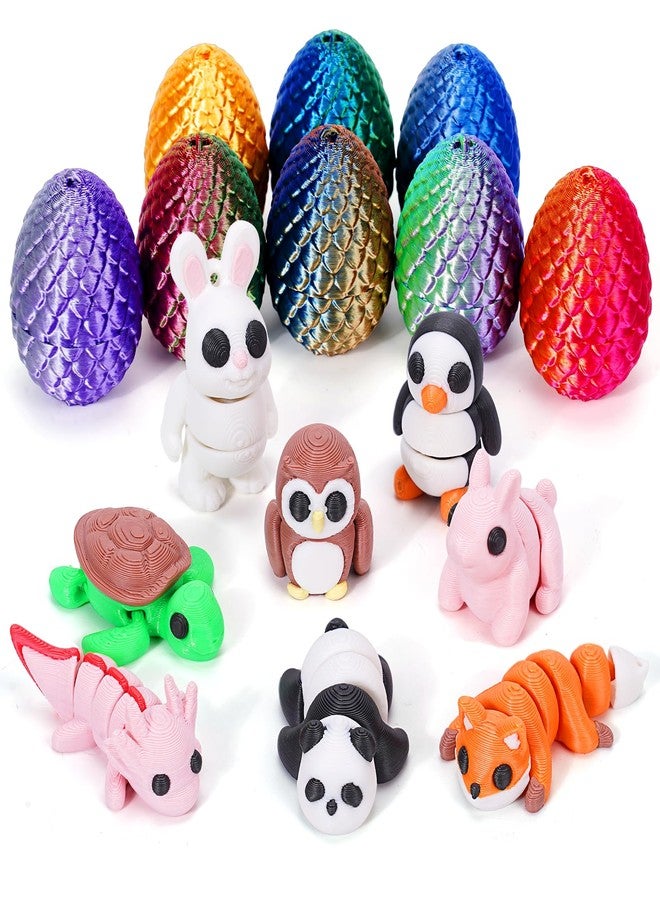 YILCER 16pcs Mini Dragon Eggs 3D Printed Animals Mini Eggs with Toys Graduation Gifts for Her Him 3D Printed Animals Set Tiny Animals Figurines Set Fidget Animals Toy in Egg Graduation Decoratin 2025 - Image 1