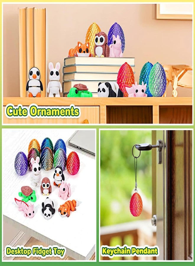 YILCER 16pcs Mini Dragon Eggs 3D Printed Animals Mini Eggs with Toys Graduation Gifts for Her Him 3D Printed Animals Set Tiny Animals Figurines Set Fidget Animals Toy in Egg Graduation Decoratin 2025 - Image 5