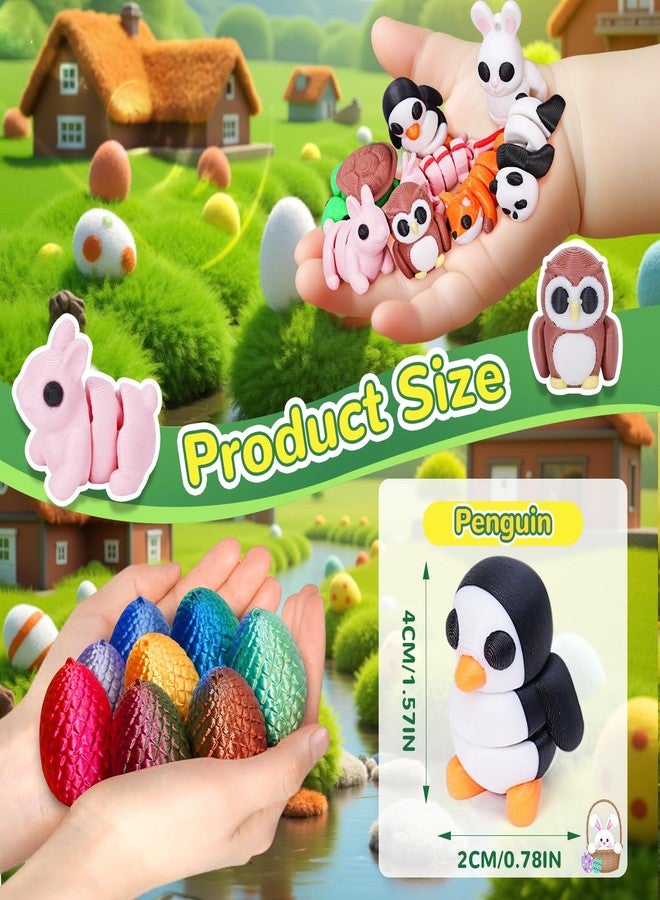 YILCER 16pcs Mini Dragon Eggs 3D Printed Animals Mini Eggs with Toys Graduation Gifts for Her Him 3D Printed Animals Set Tiny Animals Figurines Set Fidget Animals Toy in Egg Graduation Decoratin 2025 - Image 3