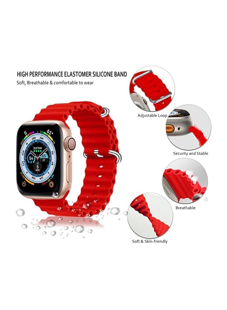Sport New Silicone Band Compatible with Apple Watch Ultra Ocean 42/44/45/49mm Strap for iWatch Series Ultra 8 7 6 5 SE - Image 4