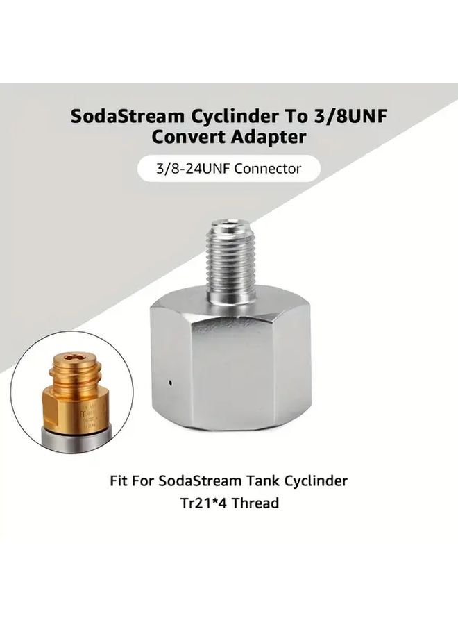 Aluminum Soda Bottle Adapter 3/8 24 Unf To Tr21 4 For Homebrew Keg CO2 Regulator - Image 4