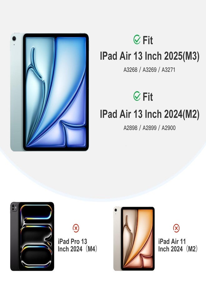 Akkerds جراب Akkerds الجديد لجهاز iPad Air مقاس 13 بوصة M2 2024 مع حامل قلم، وجراب لجهاز iPad Pro مقاس 12.9 بوصة من الجيل السادس/الخامس/الرابع 2022/2021/2020، غطاء حماية ثلاثي الطي رفيع مع مسند وظهر من مادة TPU ناعمة، لون أزرق سماوي - Image 2