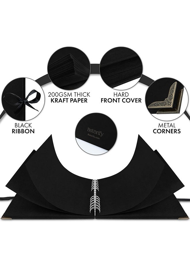 Sweet Life Scrapbook Black 60 Pages (8 x 8 Inch) Brown Thick 200gsm Kraft Paper, Photo Album Scrapbook, Memory Book - Ideal for Your Scrapbooking Albums Art & Craft Projects - Image 3