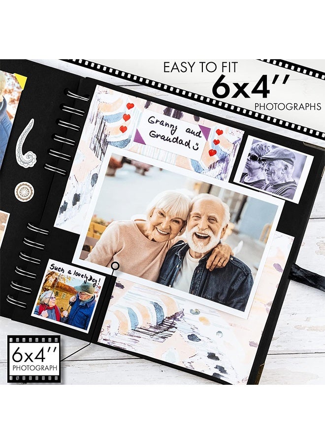 Sweet Life Scrapbook Black 60 Pages (8 x 8 Inch) Brown Thick 200gsm Kraft Paper, Photo Album Scrapbook, Memory Book - Ideal for Your Scrapbooking Albums Art & Craft Projects - Image 4