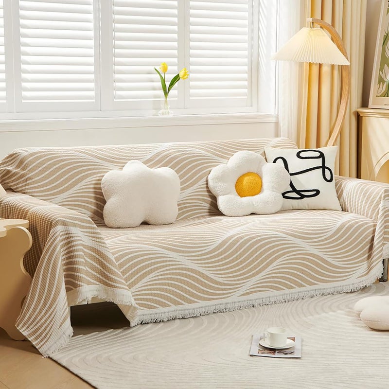 Kuber Industries Kuber Industries Decorative Chenille Sofa throw for Indoor & Outdoor 70x90 Inches (Coffee)  - Image 1