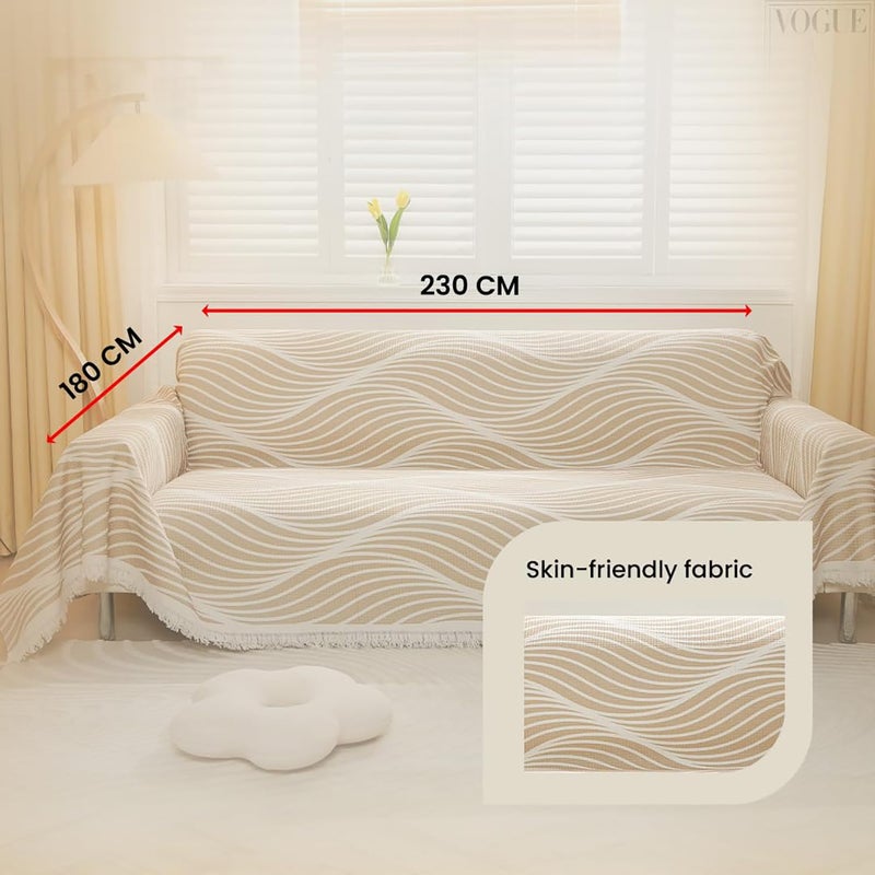 Kuber Industries Kuber Industries Decorative Chenille Sofa throw for Indoor & Outdoor 70x90 Inches (Coffee)  - Image 5