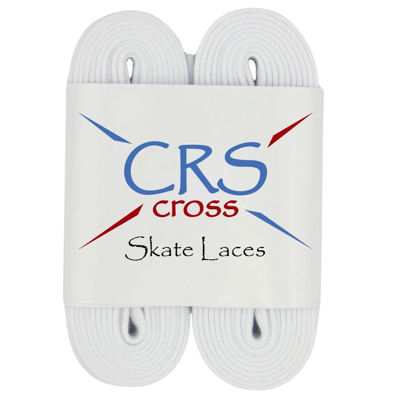 CRS Cross Figure Skate Laces 2 Pair White Polyester Stay Tight Skate Lace for Ice Skating Figure and Roller Skates 114 Inch - Image 2