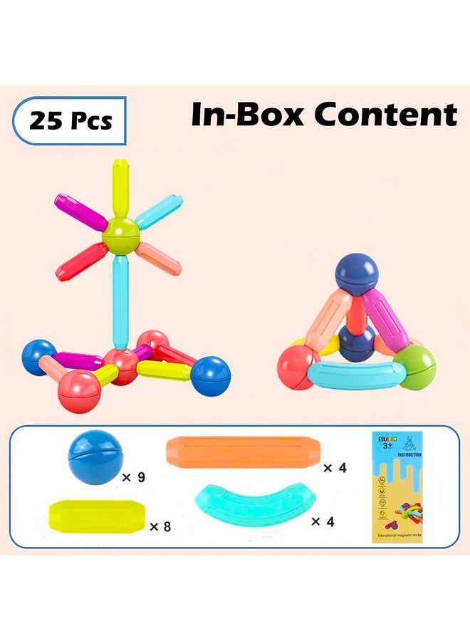 VGRASSP Magnetic Stick Building Blocks Set for Kids - Creative STEM Toy for Boys and Girls with Strong Magnets, Vibrant Colors, Safe & Durable Design, Ideal for Ages 3+ (25 Pcs Set) - Image 4