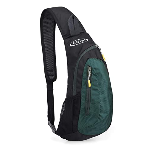 G4Free Sling Bag for Men Women, Small Crossbody Backpack Lightweight Chest Shoulder Bags for Travel, Outdoor and Sports (Dark Green) - Image 1