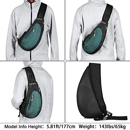 G4Free Sling Bag for Men Women, Small Crossbody Backpack Lightweight Chest Shoulder Bags for Travel, Outdoor and Sports (Dark Green) - Image 3