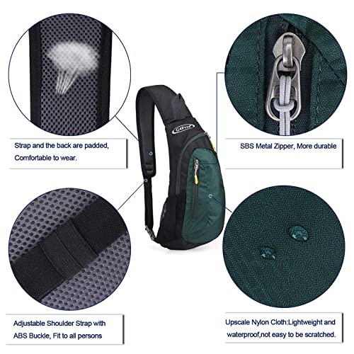 G4Free Sling Bag for Men Women, Small Crossbody Backpack Lightweight Chest Shoulder Bags for Travel, Outdoor and Sports (Dark Green) - Image 4
