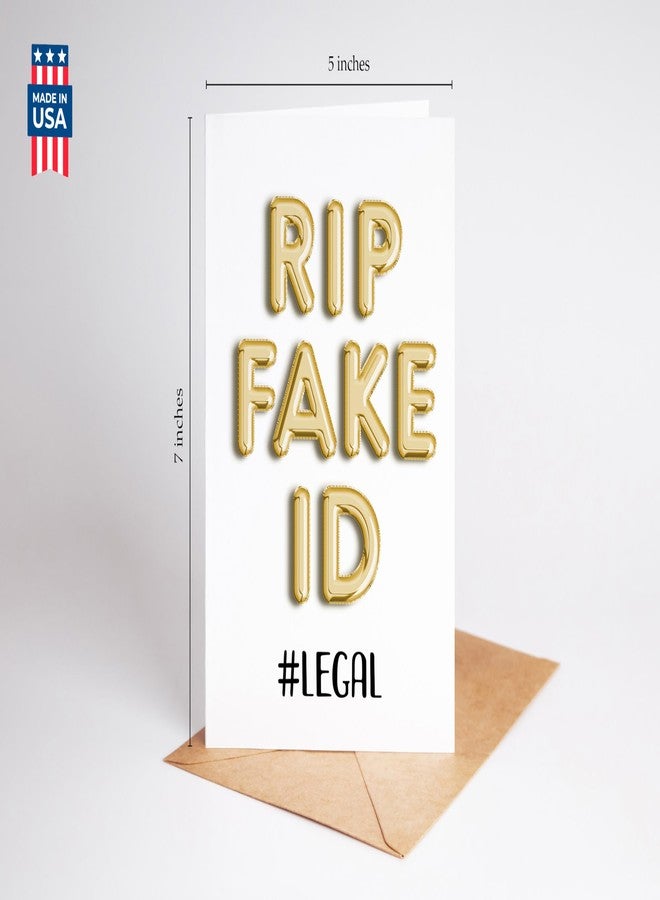 Gelid Funny 21st Birthday Card for Him or Her - Happy Birthday Card for 21 Year Old Daughter Son Niece Nephew Sister or Friend - Humorous Twenty One Gift Ideas - RIP Fake ID Card for Best Friend or Coworker - Image 4