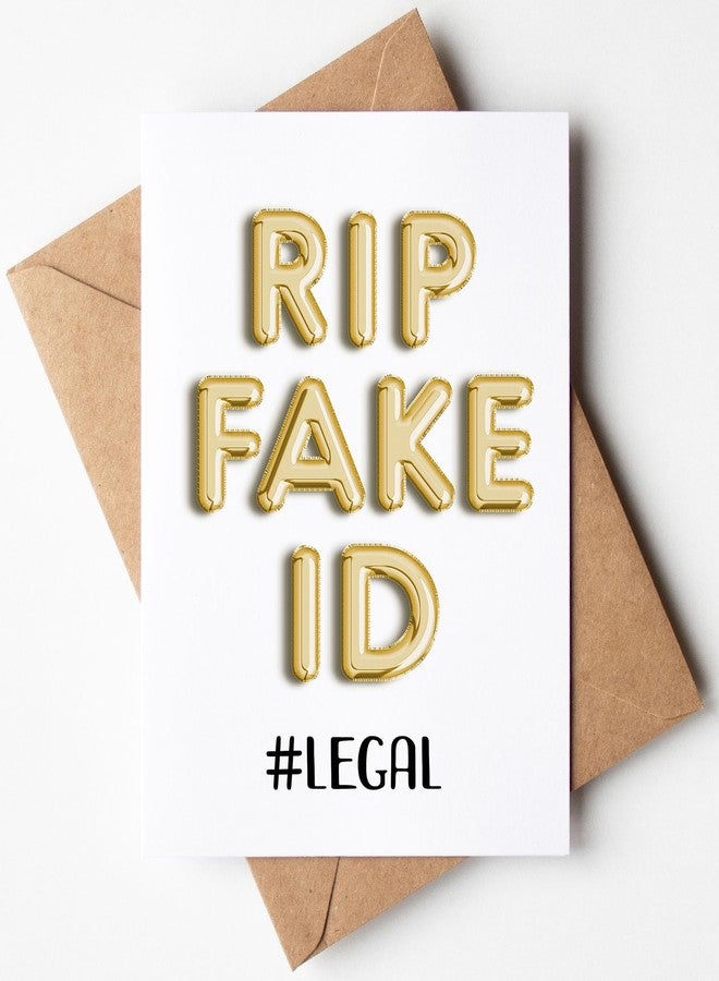 Gelid Funny 21st Birthday Card for Him or Her - Happy Birthday Card for 21 Year Old Daughter Son Niece Nephew Sister or Friend - Humorous Twenty One Gift Ideas - RIP Fake ID Card for Best Friend or Coworker - Image 2