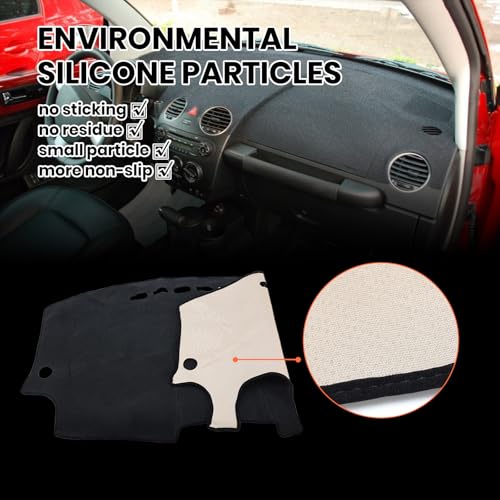 Clidr Dashboard Cover Dash Cover Mat Pad DashMat for 1998-2010 VW Volkswagen Beetle (Black Edge) - Image 3
